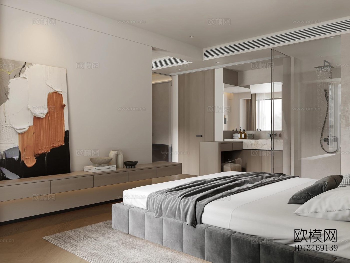 现代平层效果图下载（渲染图3）