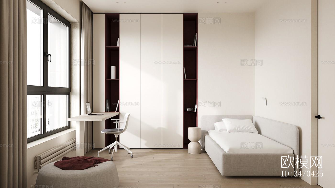 现代平层效果图下载（渲染图8）