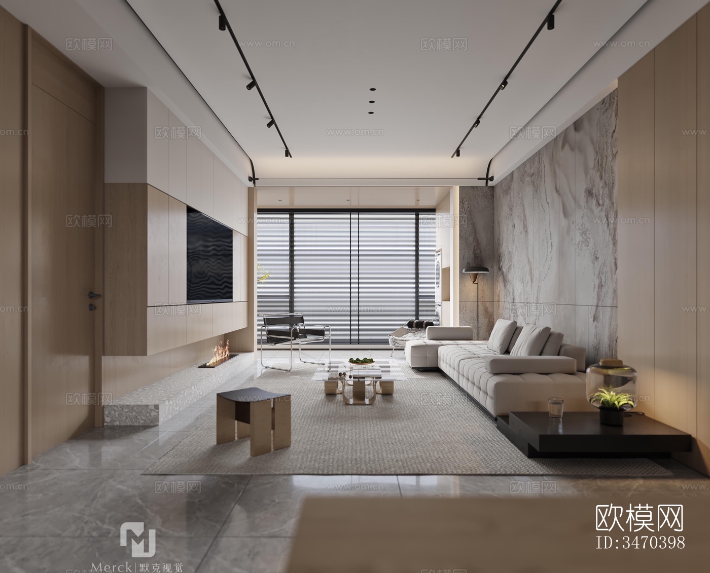 现代平层效果图下载（渲染图9）