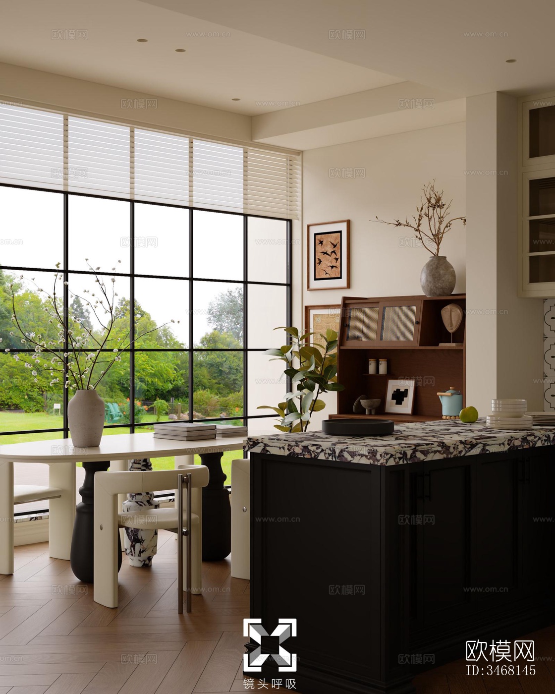 现代大平层效果图下载（渲染图9）