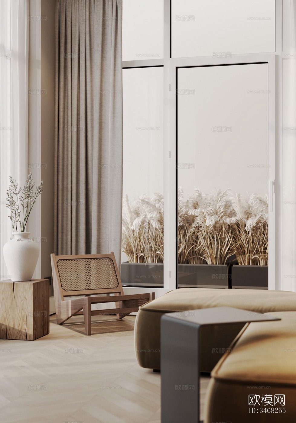 现代大平层效果图下载（渲染图4）