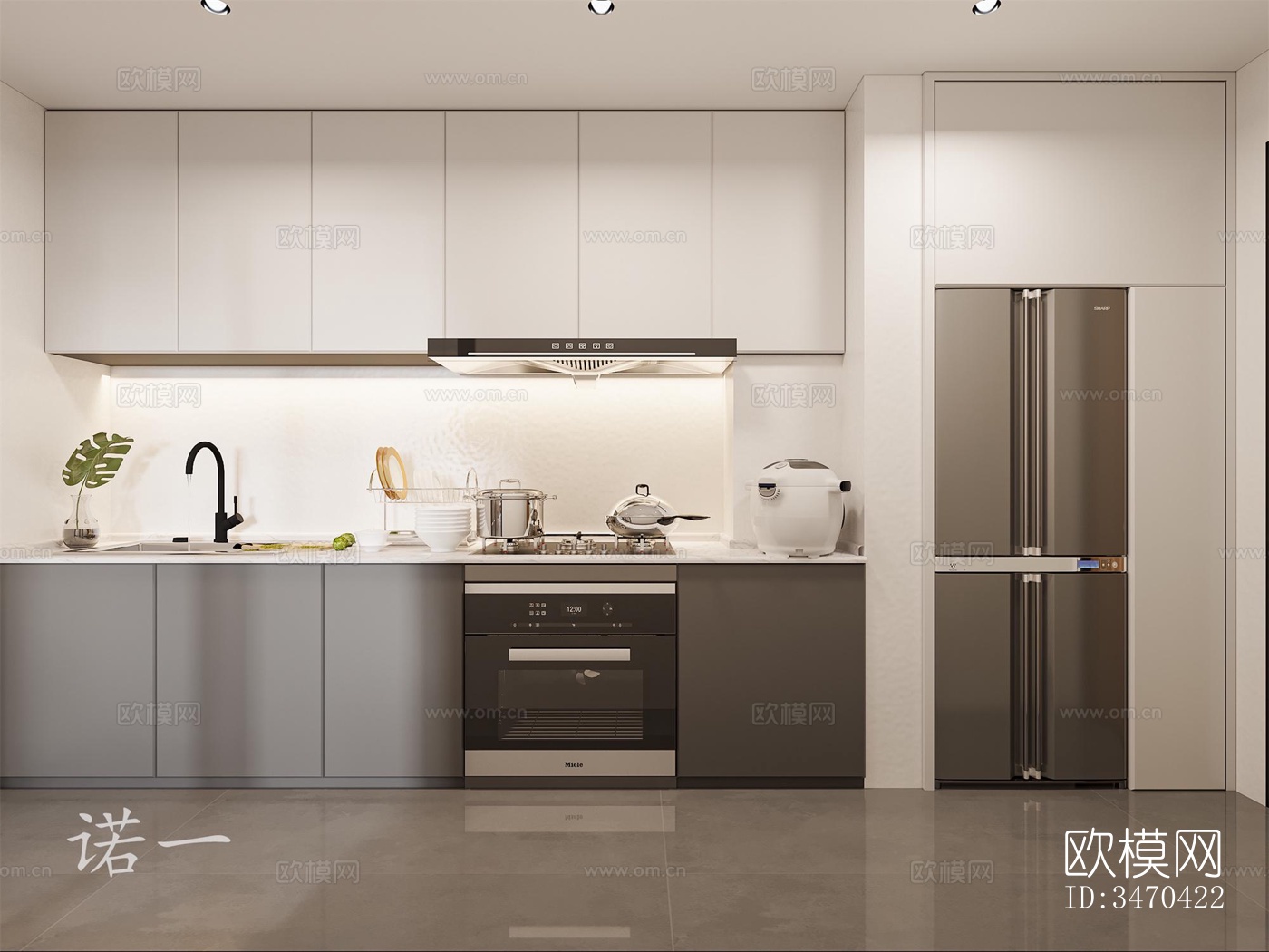 现代平层效果图下载（渲染图1）