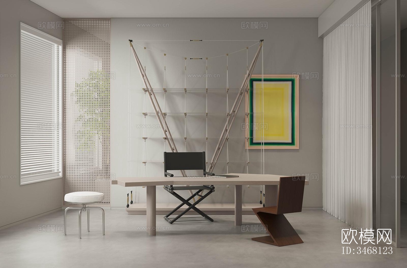 现代大平层效果图下载（渲染图18）