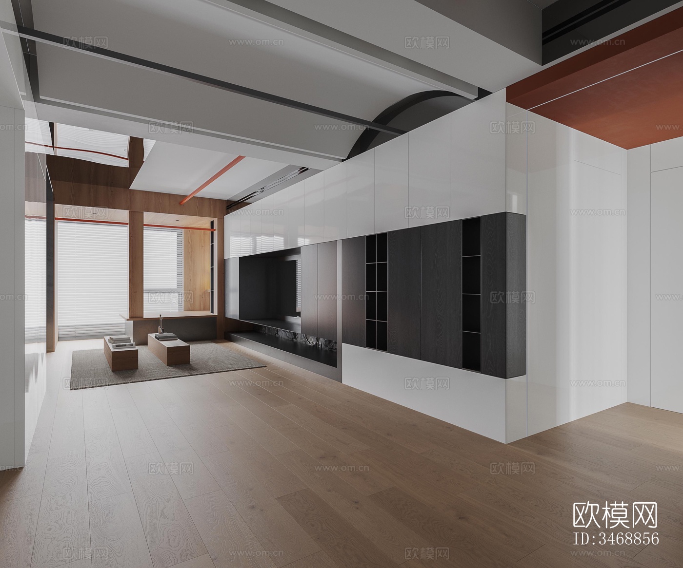 现代平层效果图下载（渲染图3）