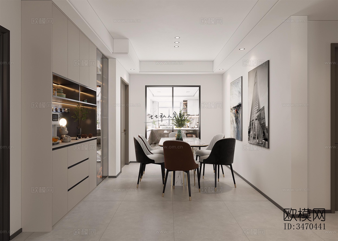 现代平层效果图下载（渲染图2）