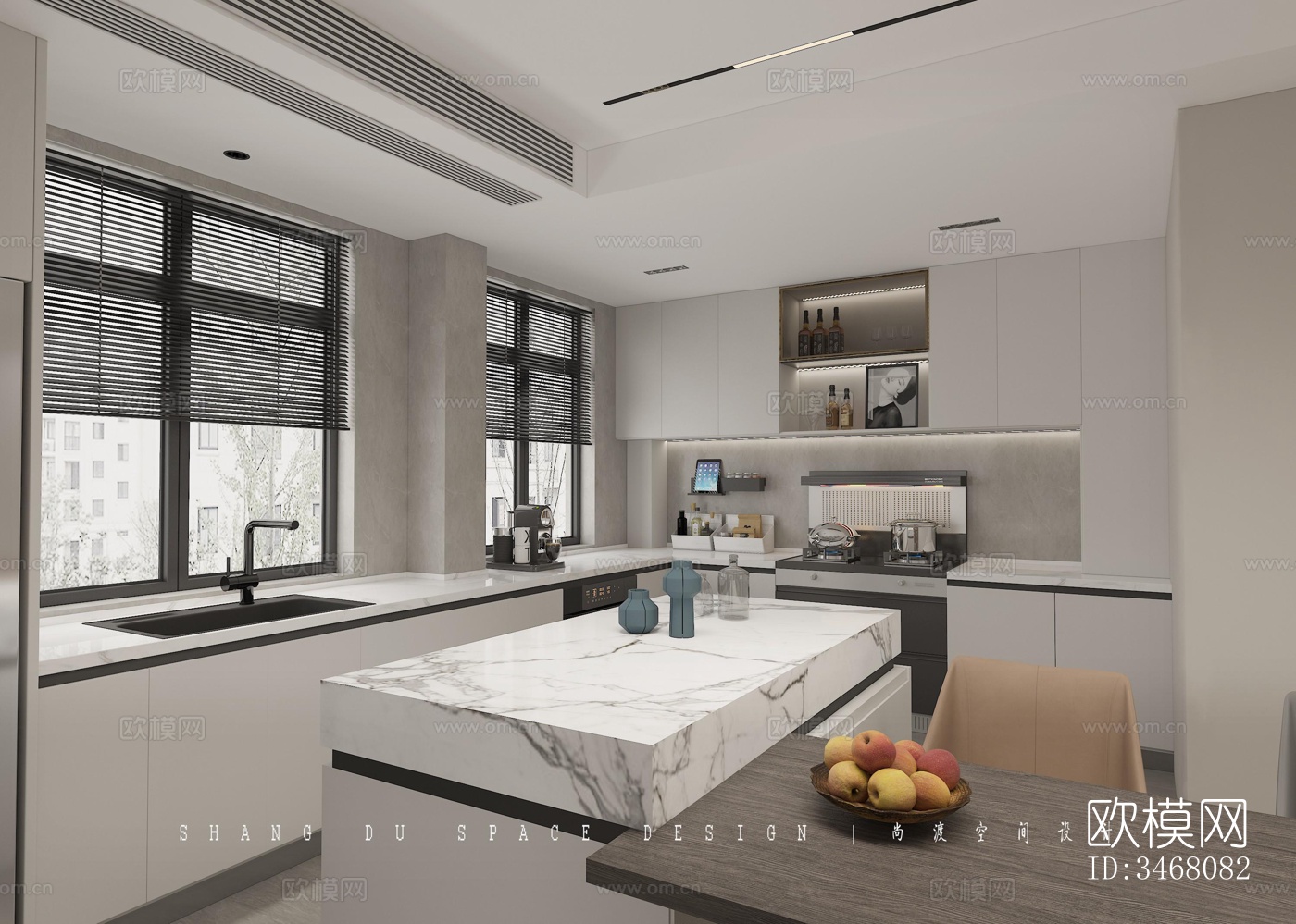 现代大平层效果图下载（渲染图14）