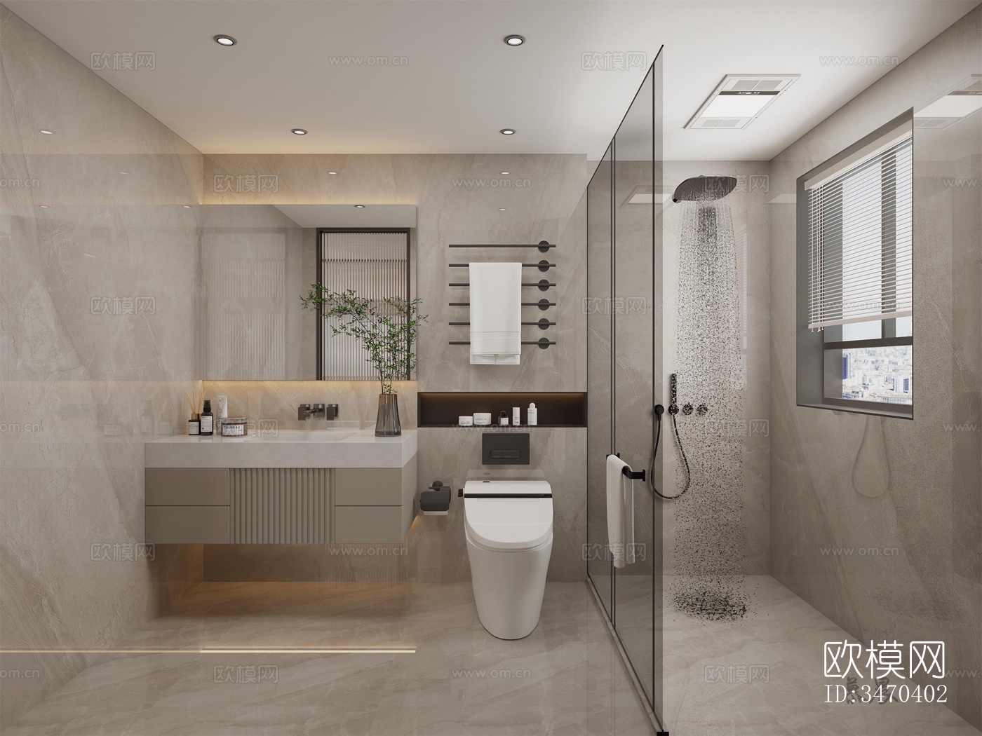 现代平层效果图下载（渲染图6）