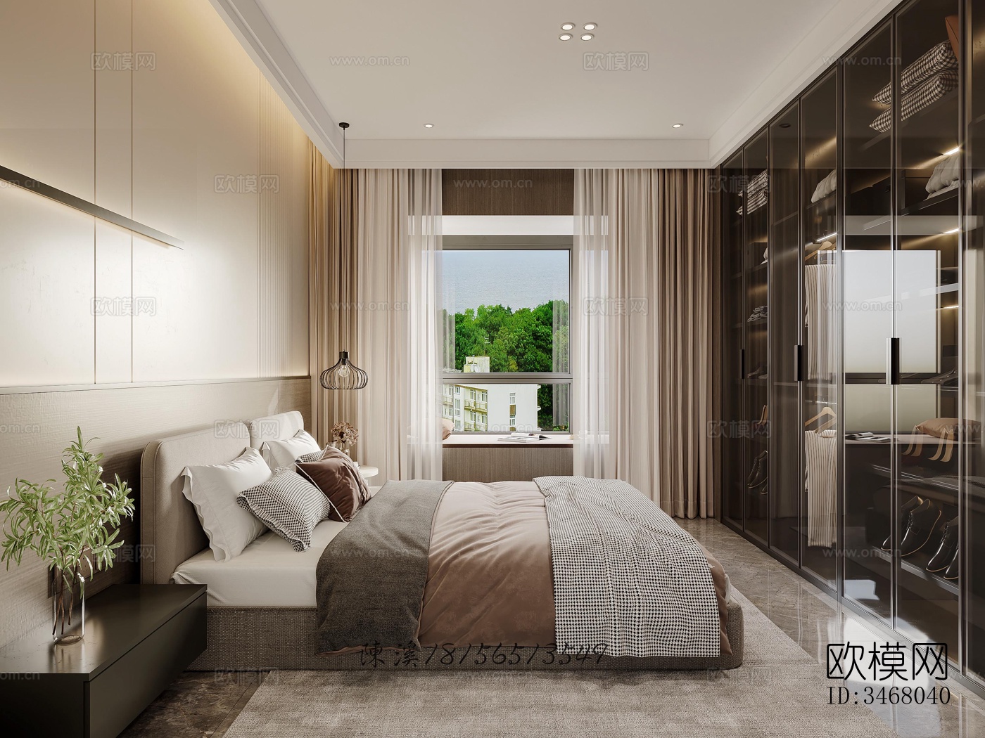 现代大平层效果图下载（渲染图6）