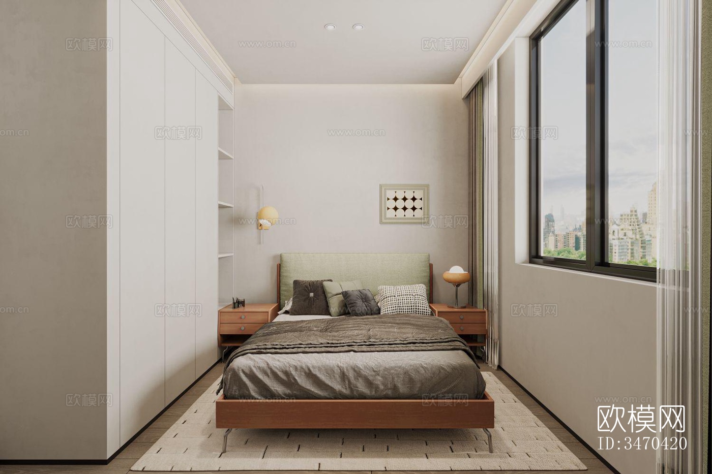 现代平层效果图下载（渲染图9）