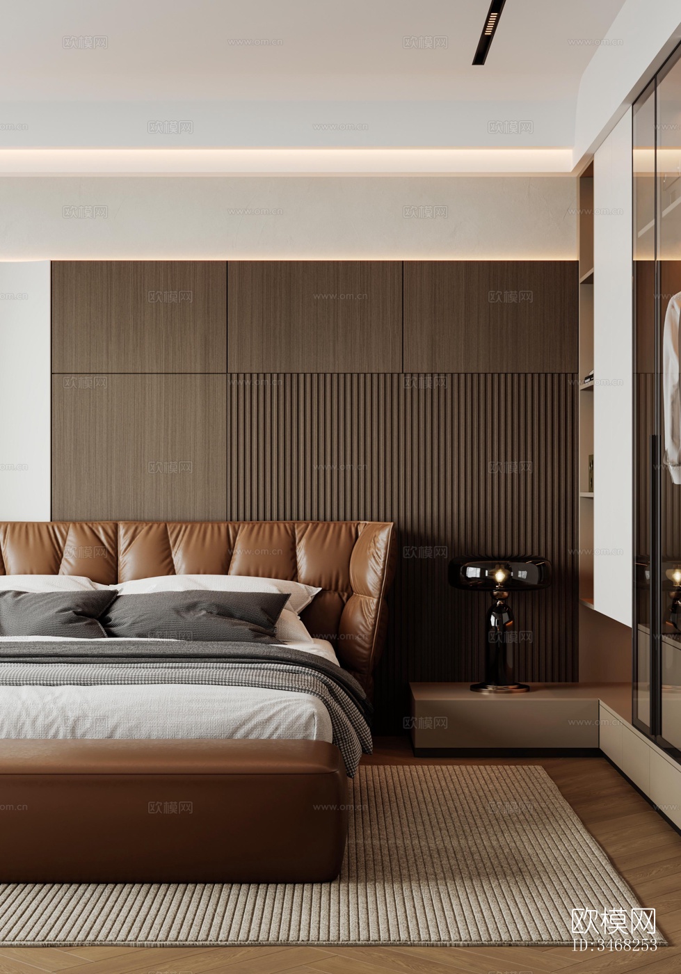 现代大平层效果图下载（渲染图11）