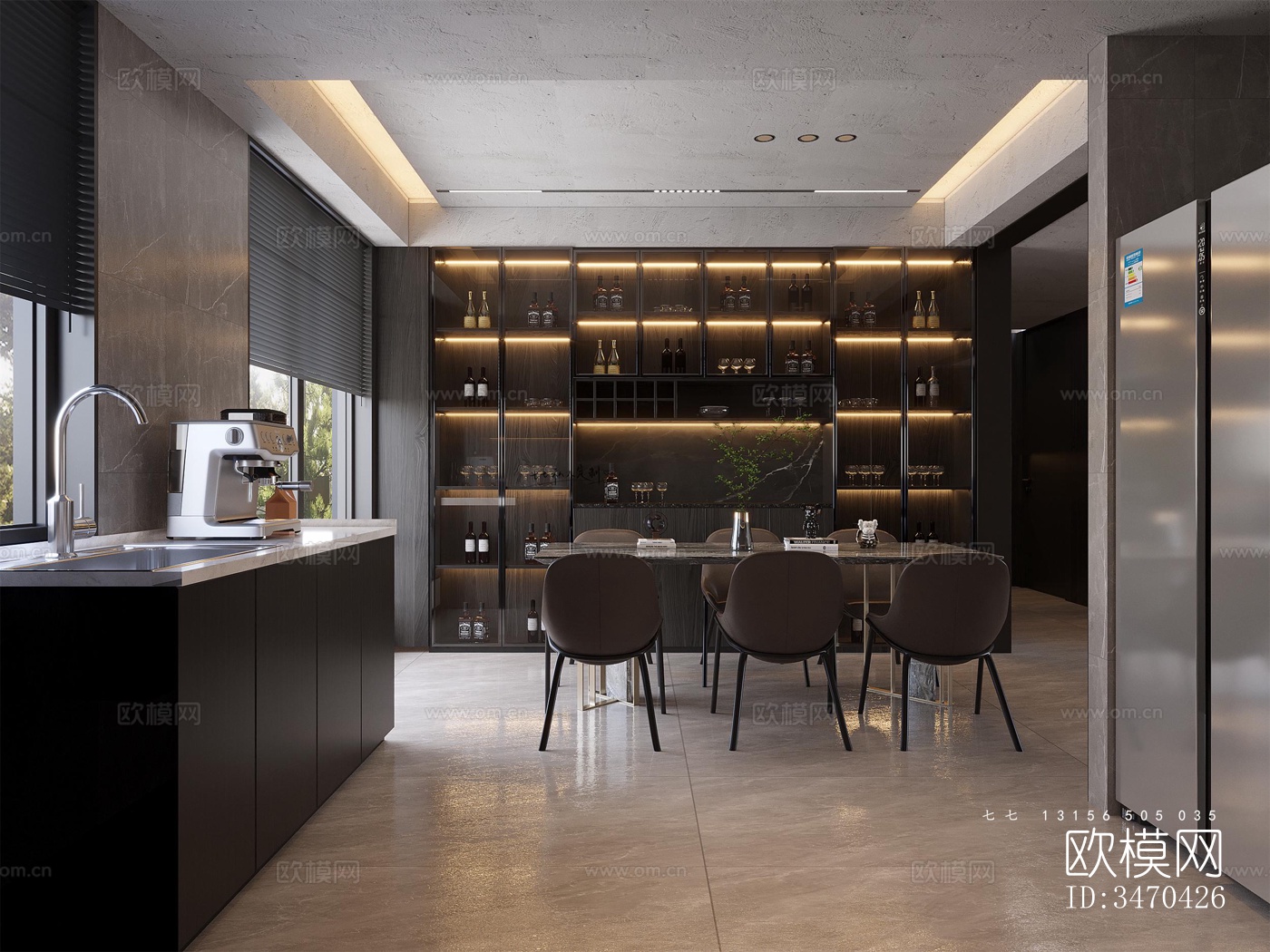 现代平层效果图下载（渲染图3）