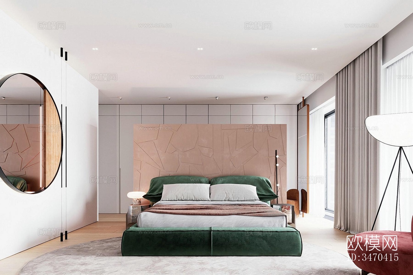 现代平层效果图下载（渲染图1）