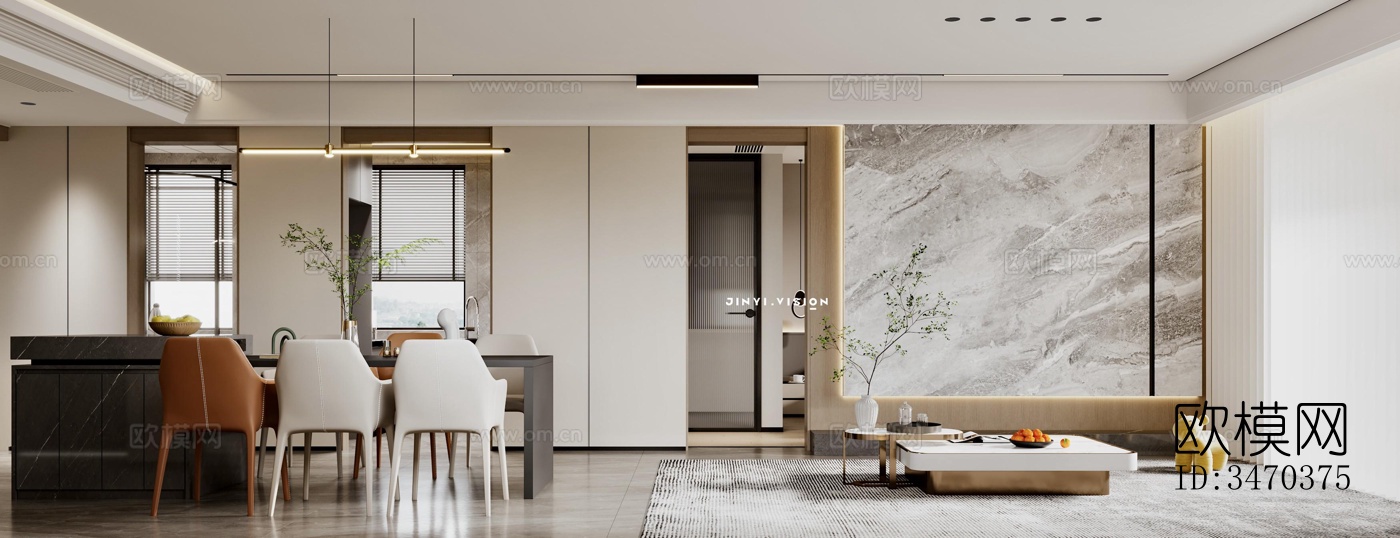 现代平层效果图下载（渲染图5）