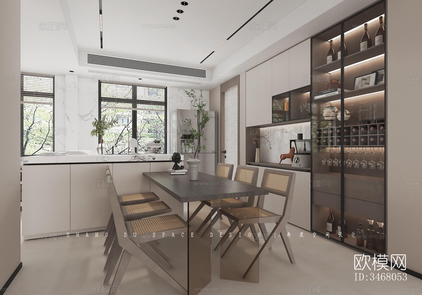 现代大平层效果图下载（渲染图11）