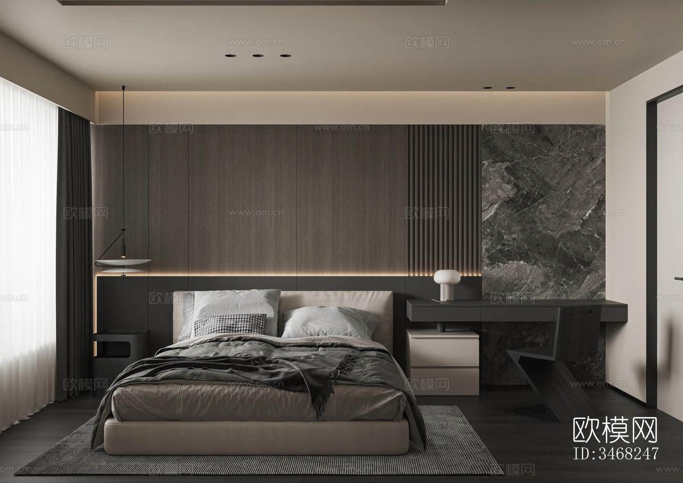 现代大平层效果图下载（渲染图13）