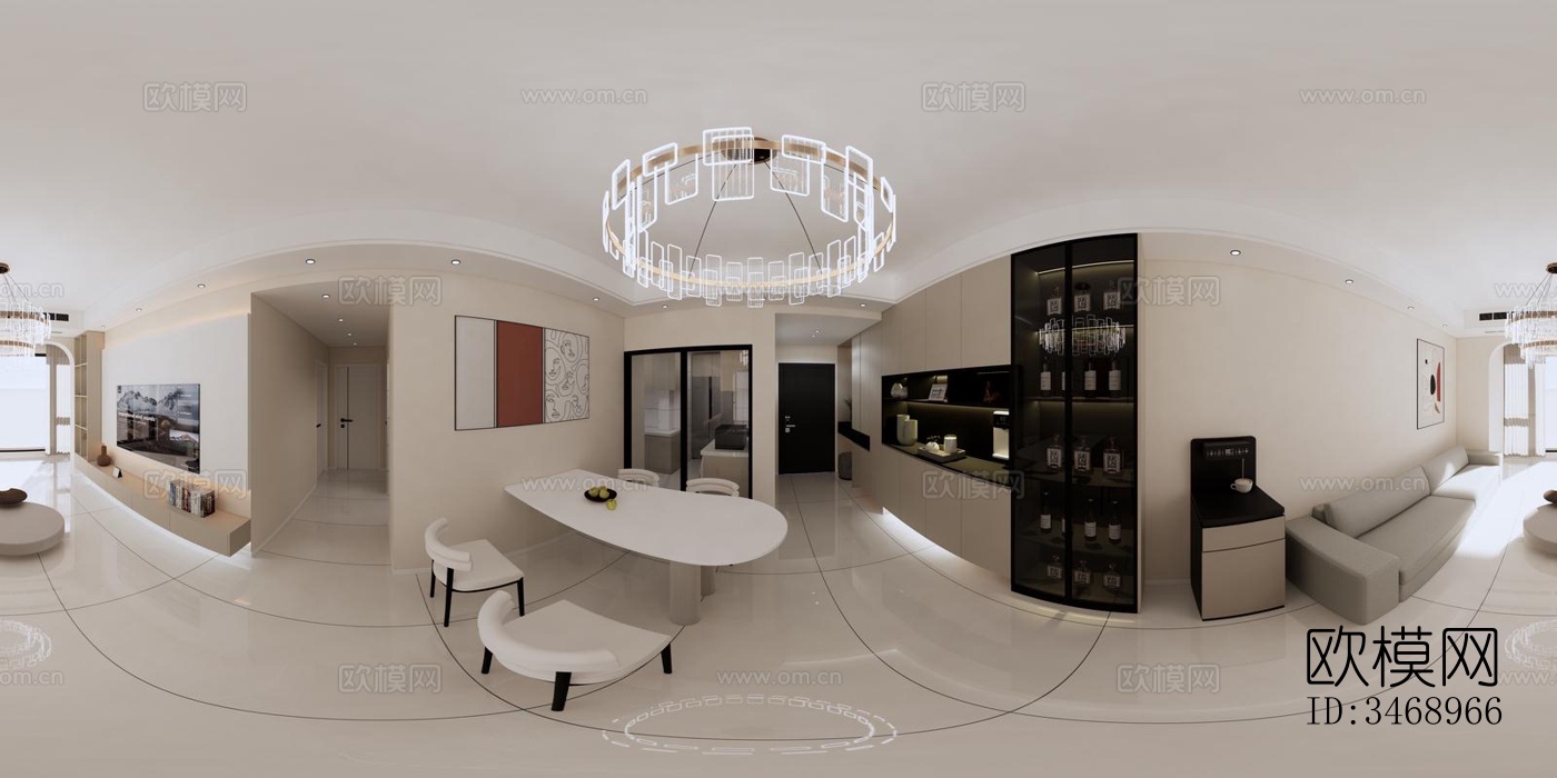 现代平层效果图下载（渲染图2）