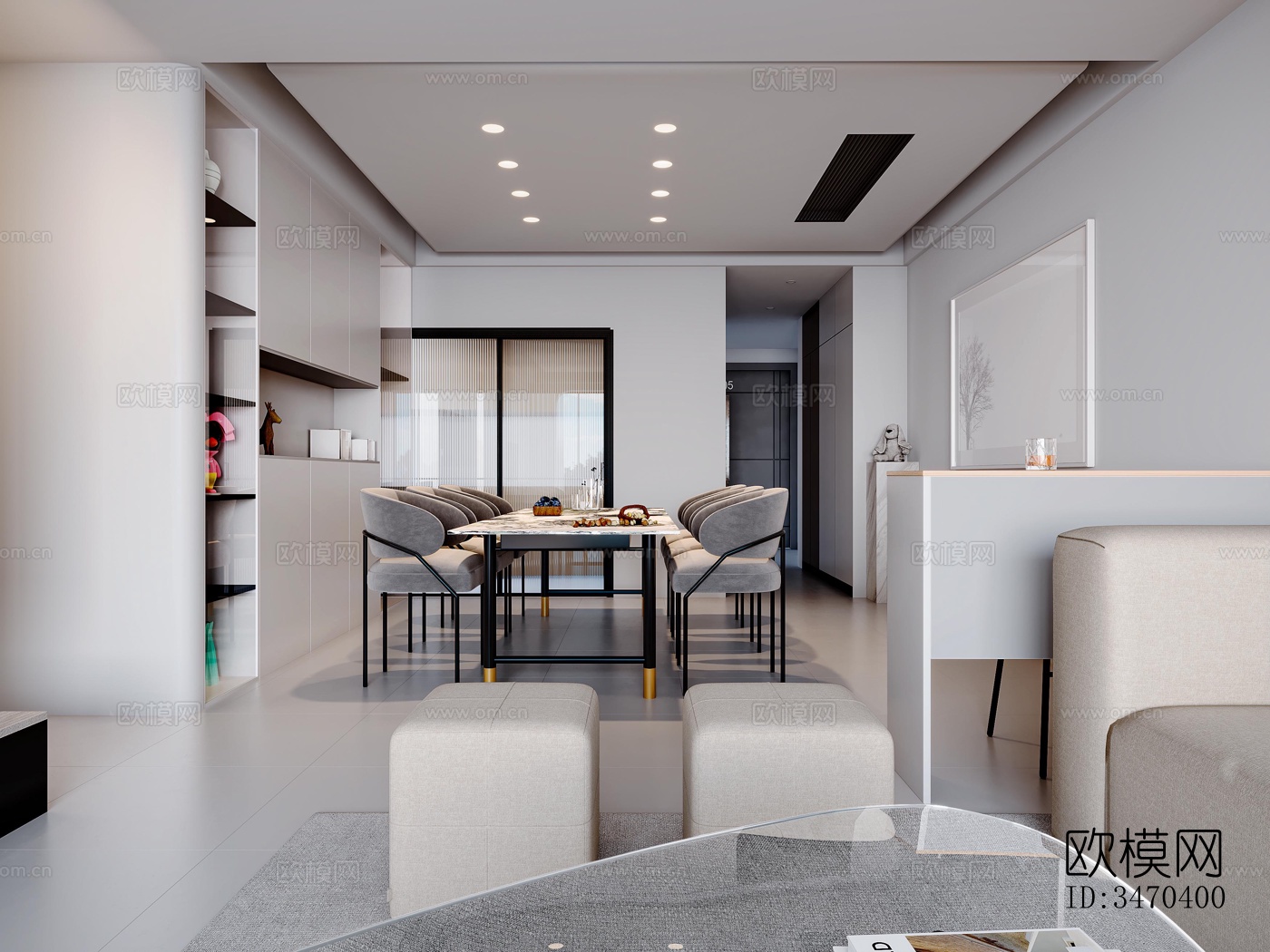 现代平层效果图下载（渲染图3）