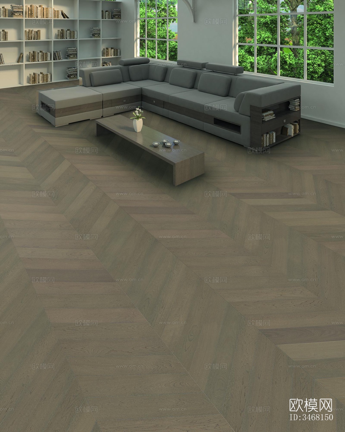 现代大平层效果图下载（渲染图8）