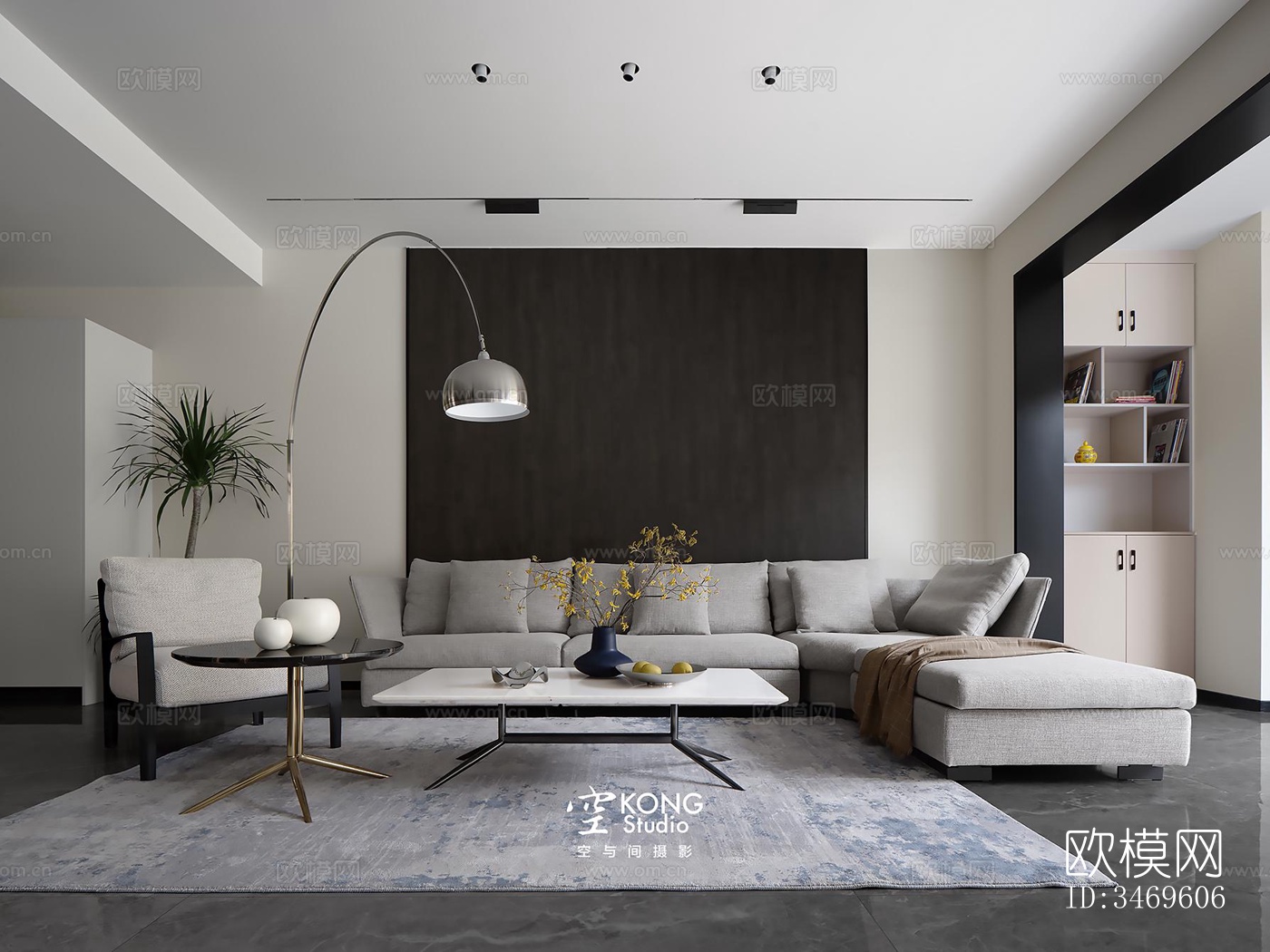 现代平层效果图下载（渲染图15）