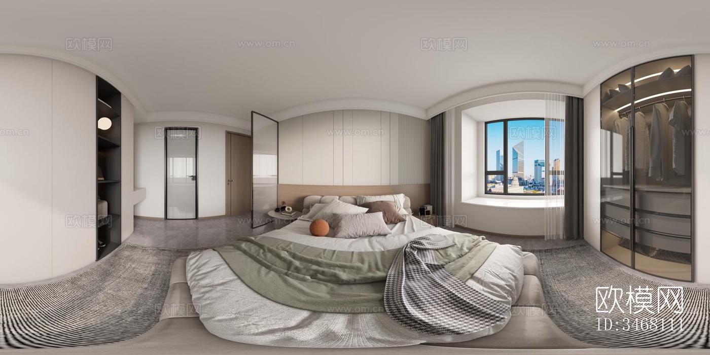 现代大平层效果图下载（渲染图6）