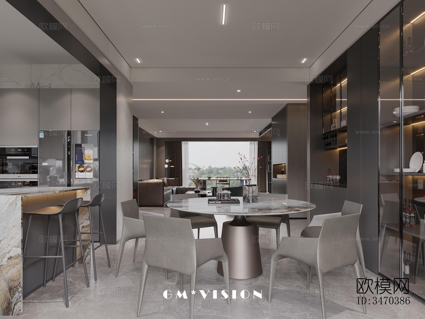 现代平层效果图下载（渲染图10）