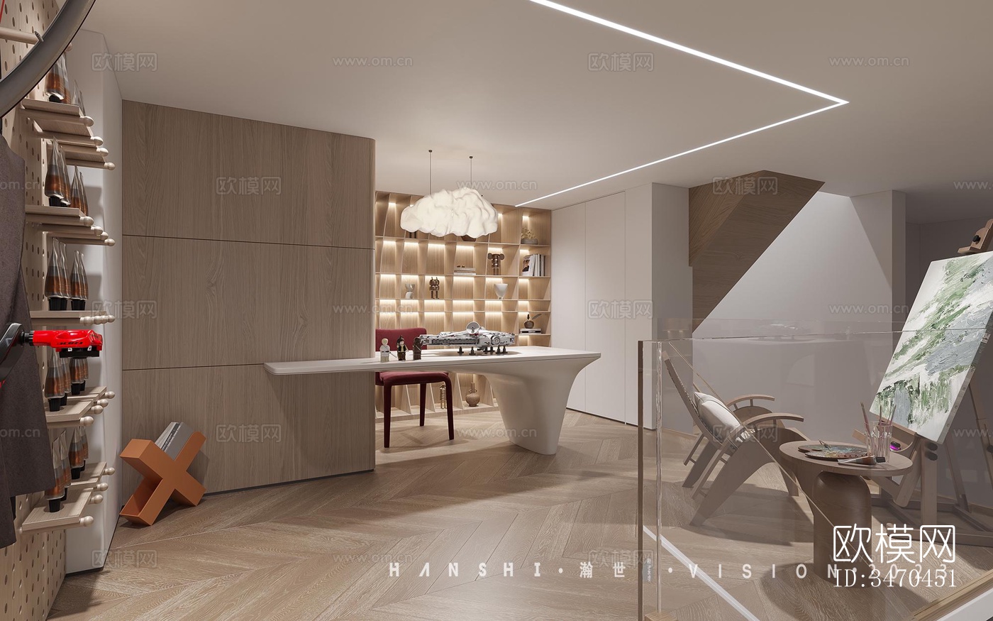 现代平层效果图下载（渲染图4）