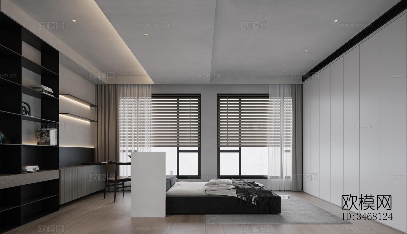 现代大平层效果图下载（渲染图10）