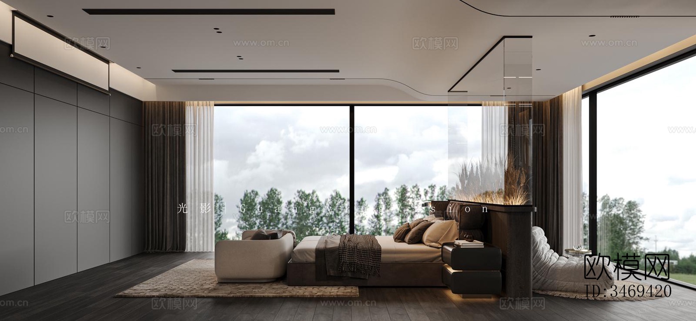 现代平层效果图下载（渲染图3）