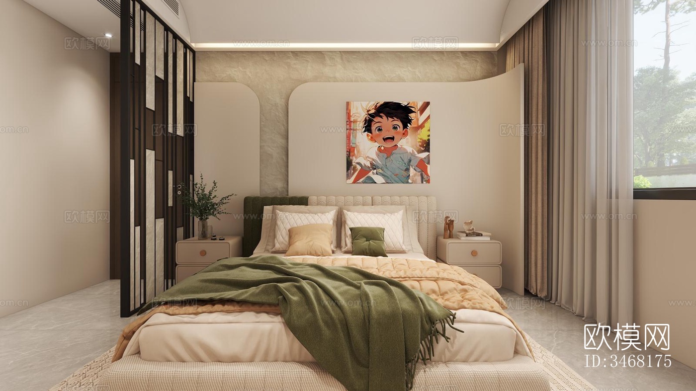 现代大平层效果图下载（渲染图16）