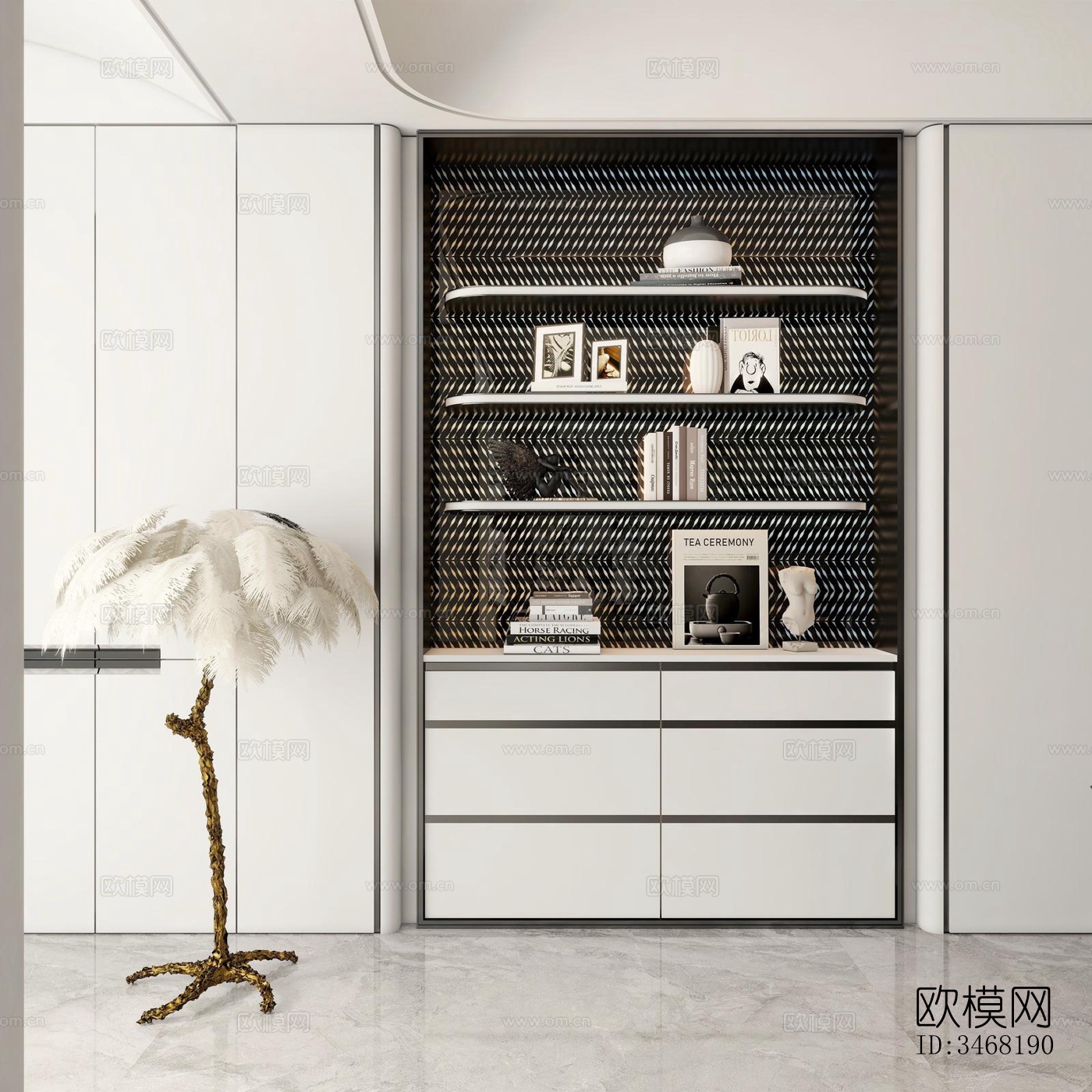 现代大平层效果图下载（渲染图14）