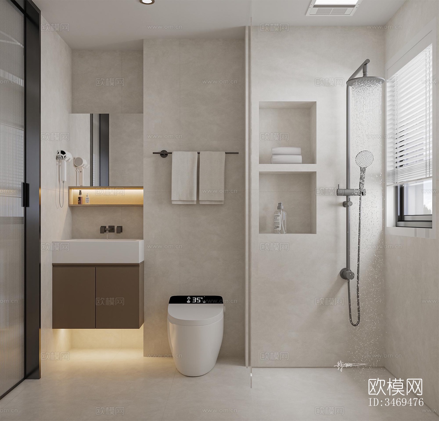 现代平层效果图下载（渲染图9）