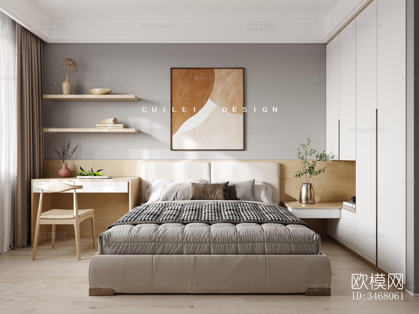 现代大平层效果图下载（渲染图3）