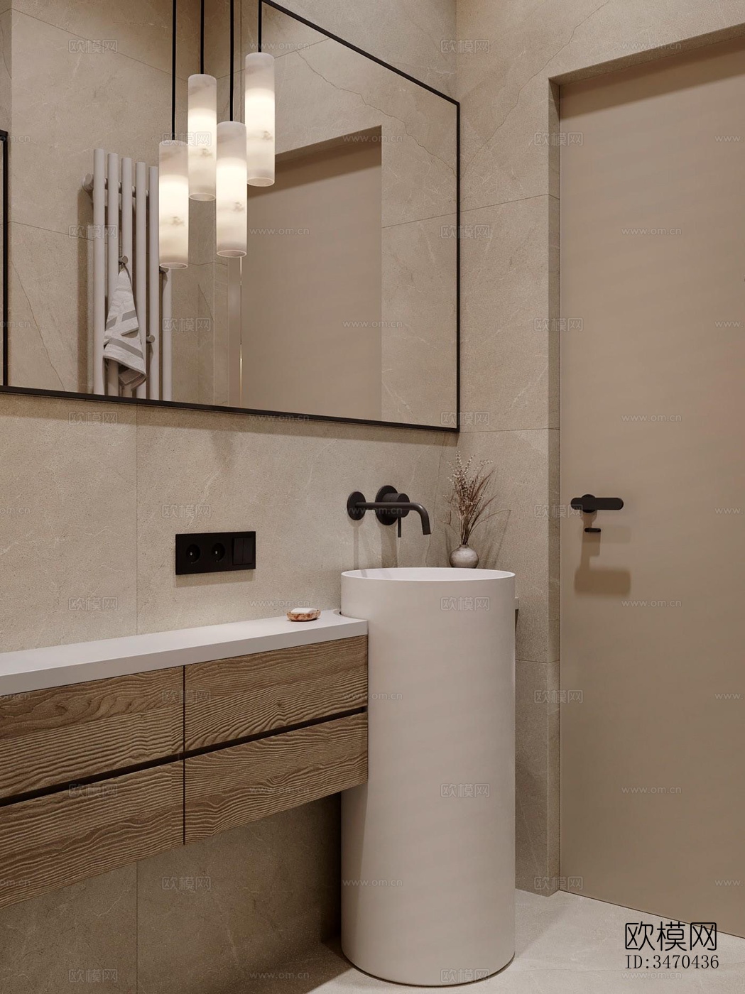 现代平层效果图下载（渲染图4）