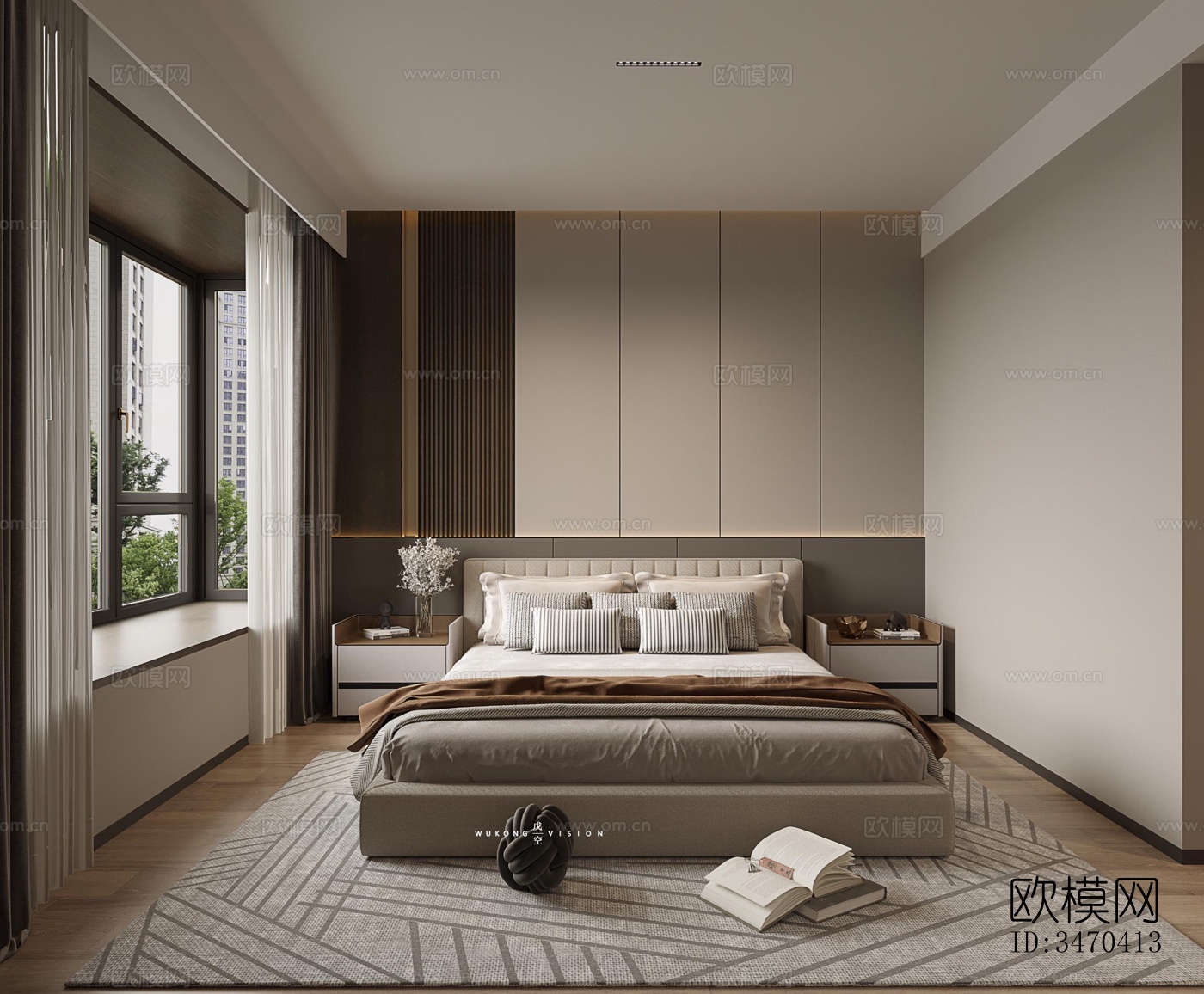 现代平层效果图下载（渲染图8）