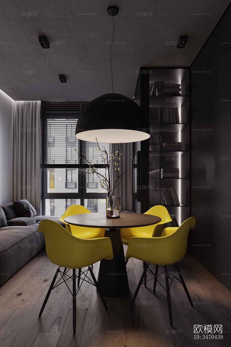 现代平层效果图下载（渲染图16）