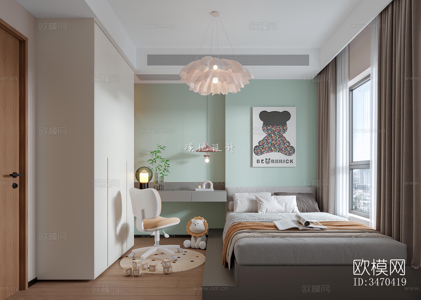 现代平层效果图下载（渲染图8）