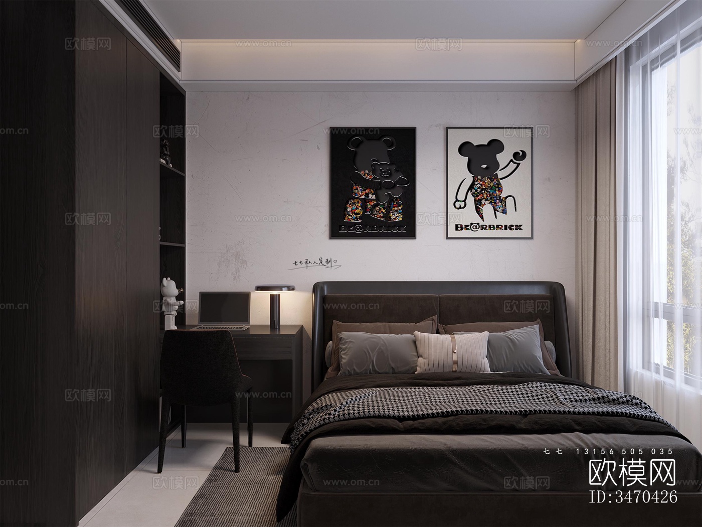 现代平层效果图下载（渲染图5）