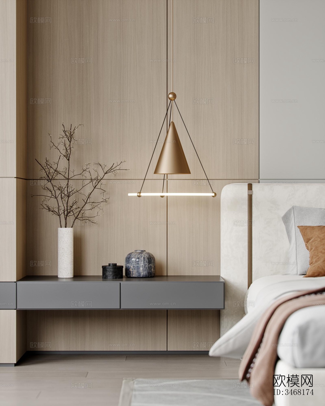 现代大平层效果图下载（渲染图6）