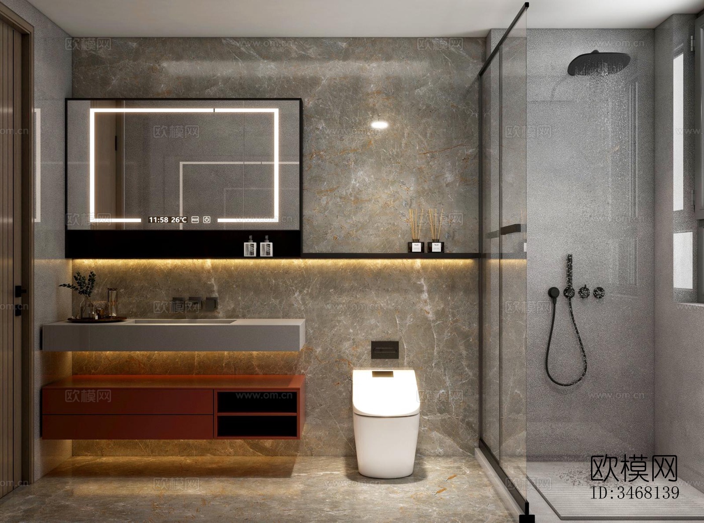 现代大平层效果图下载（渲染图19）