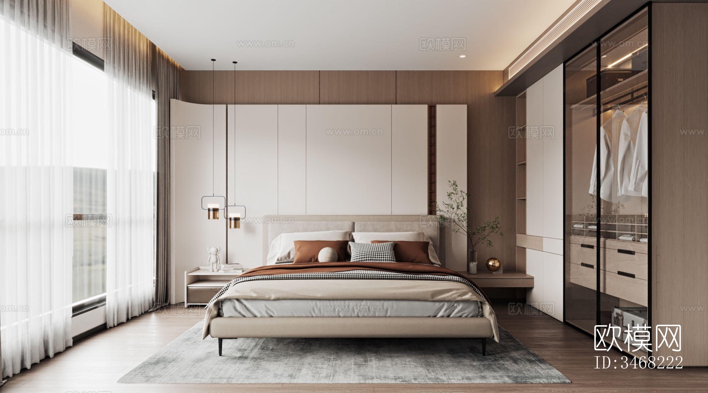 现代大平层效果图下载（渲染图4）