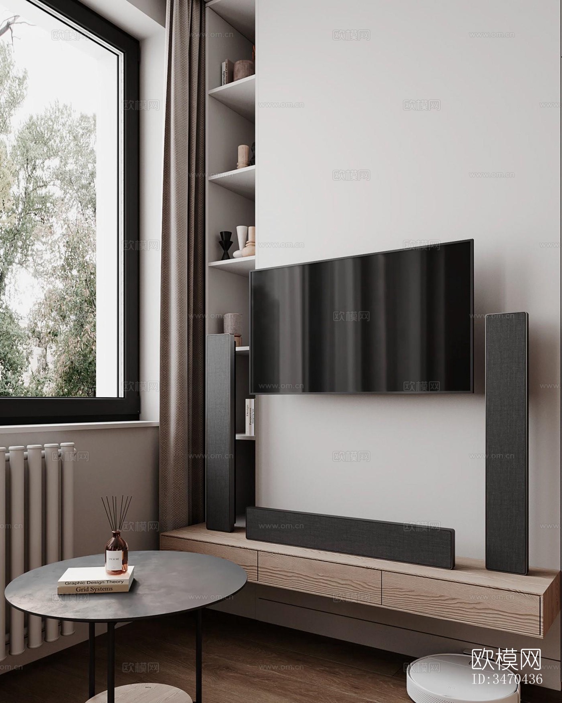 现代平层效果图下载（渲染图8）