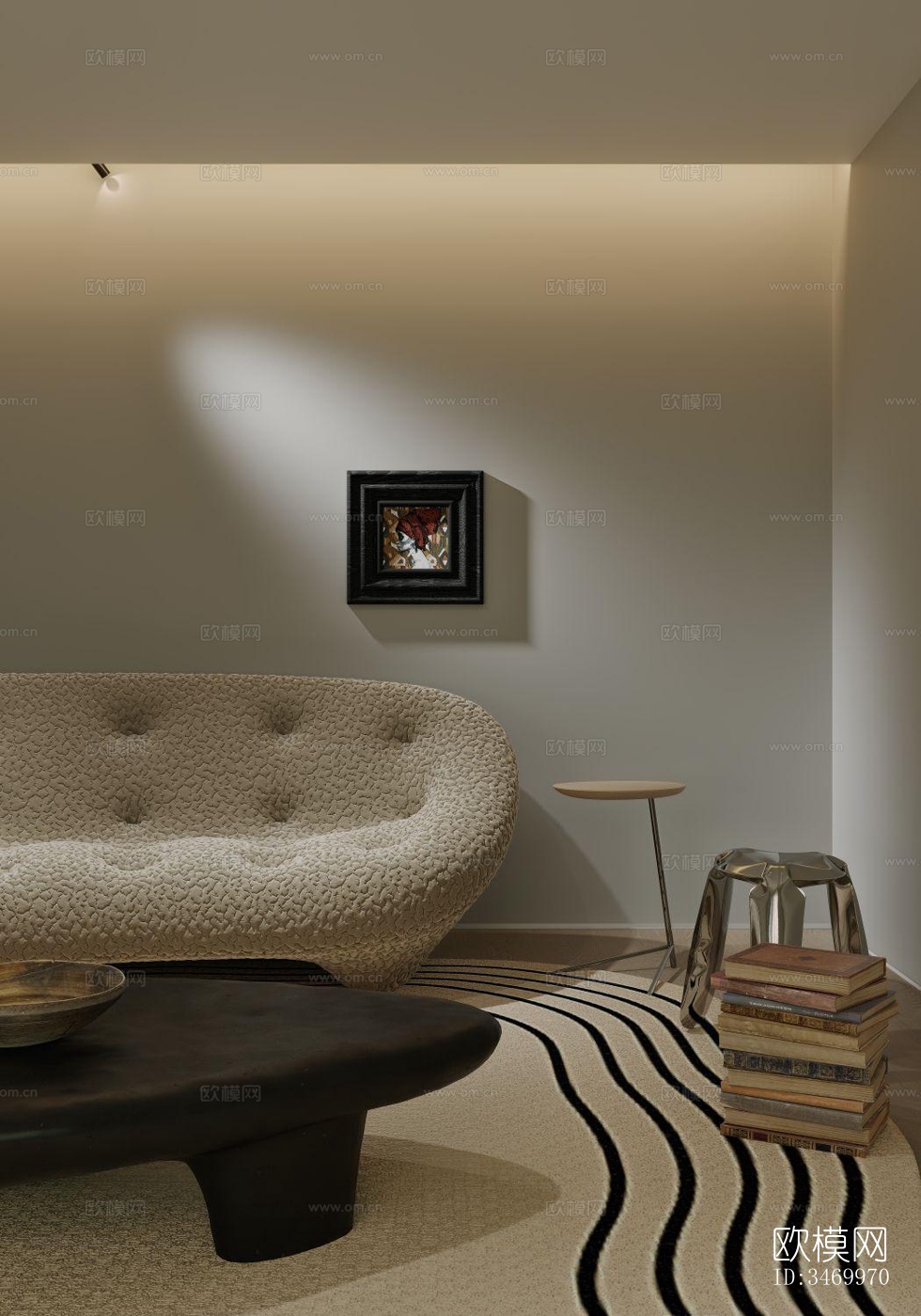 现代平层效果图下载（渲染图3）