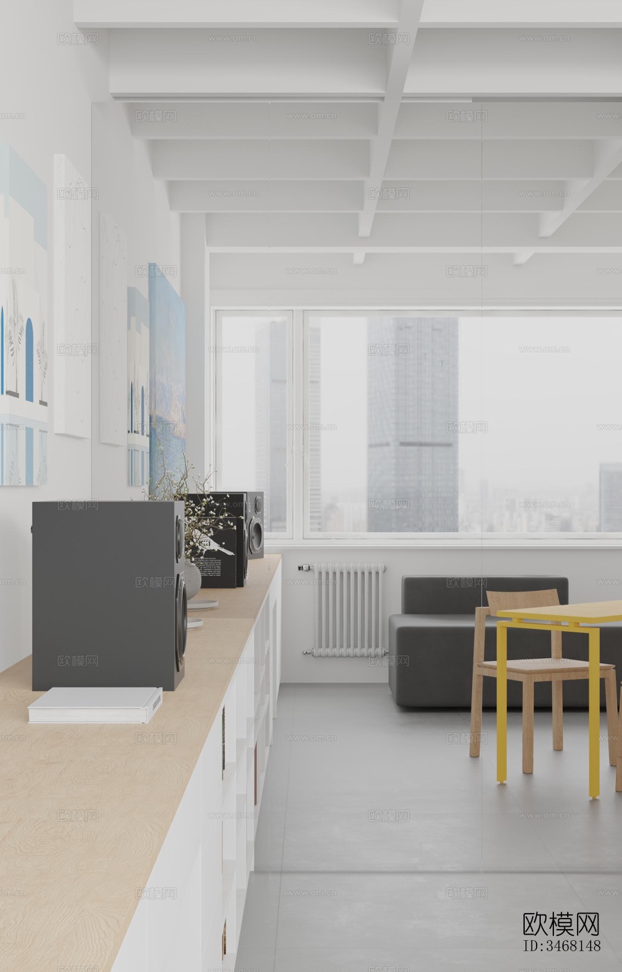 现代大平层效果图下载（渲染图11）