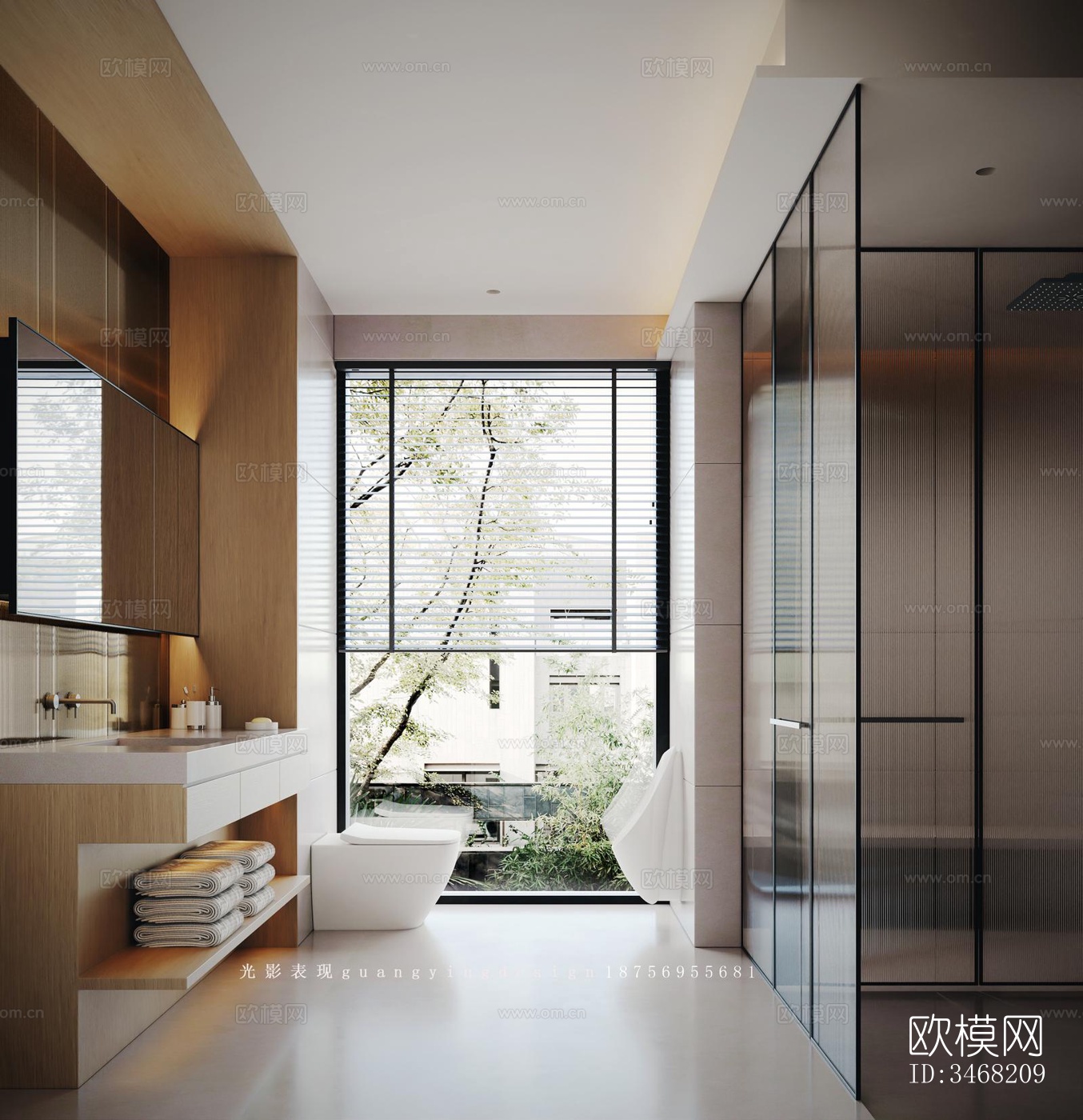 现代大平层效果图下载（渲染图6）