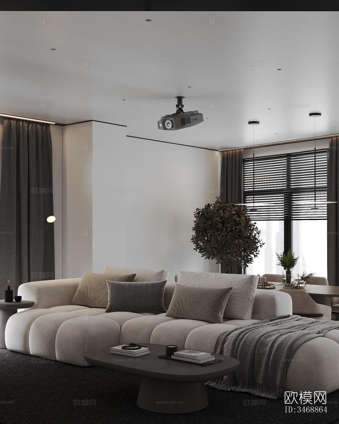 现代平层效果图下载（渲染图8）