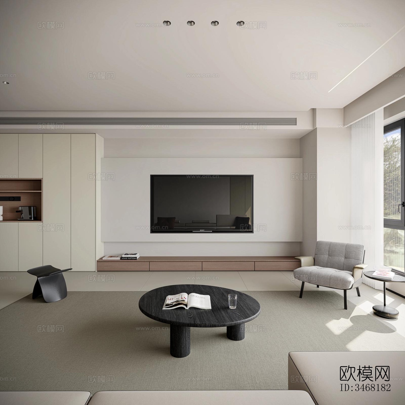 现代大平层效果图下载（渲染图15）