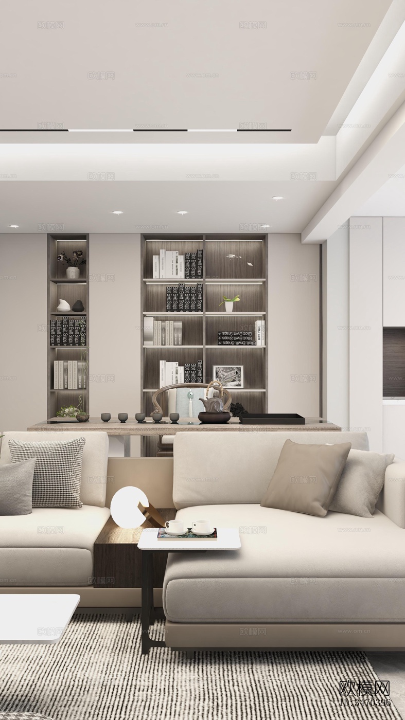 现代平层效果图下载（渲染图2）