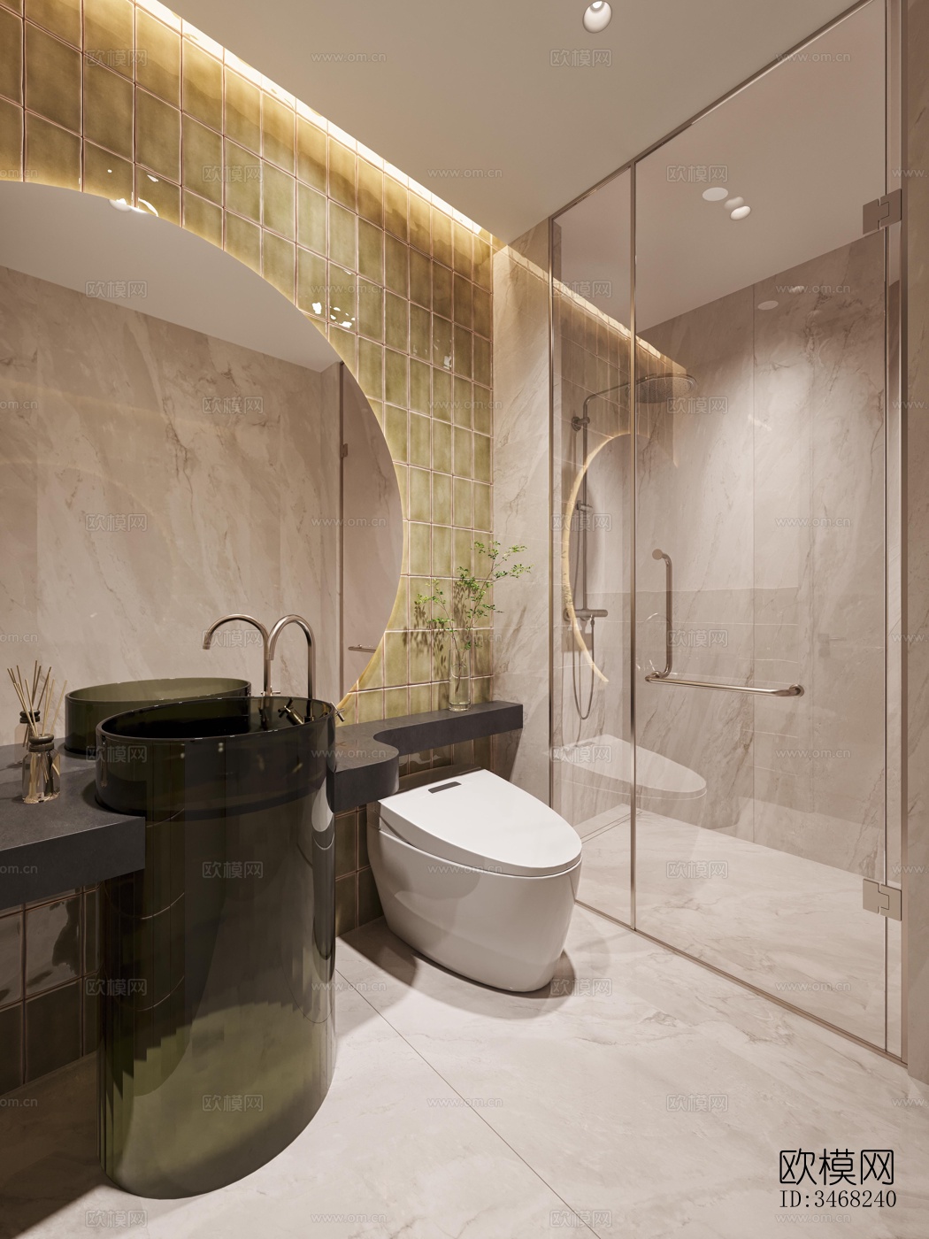 现代大平层效果图下载（渲染图7）