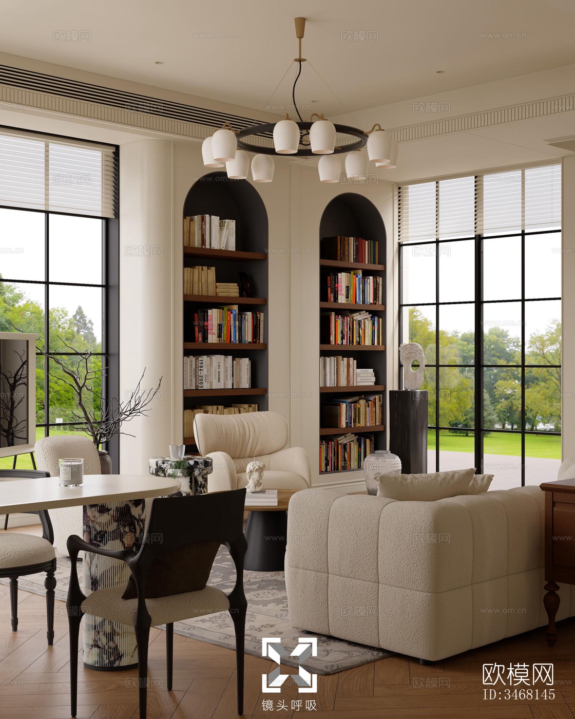 现代大平层效果图下载（渲染图10）