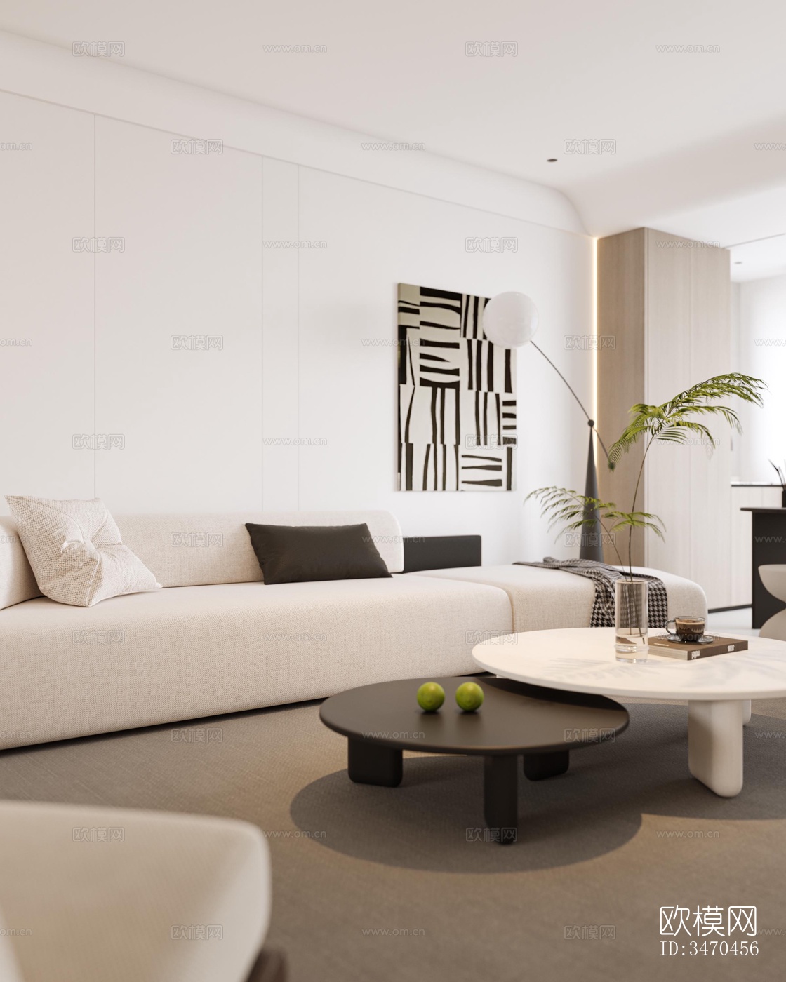 现代平层效果图下载（渲染图2）